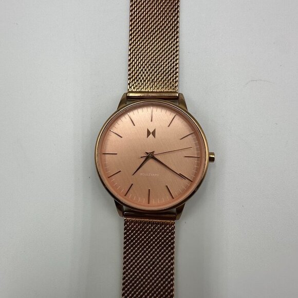 MVMT Hermosa Watch Women Rose Gold Tone 38MM Dial Mesh Band New Battery 8.5\